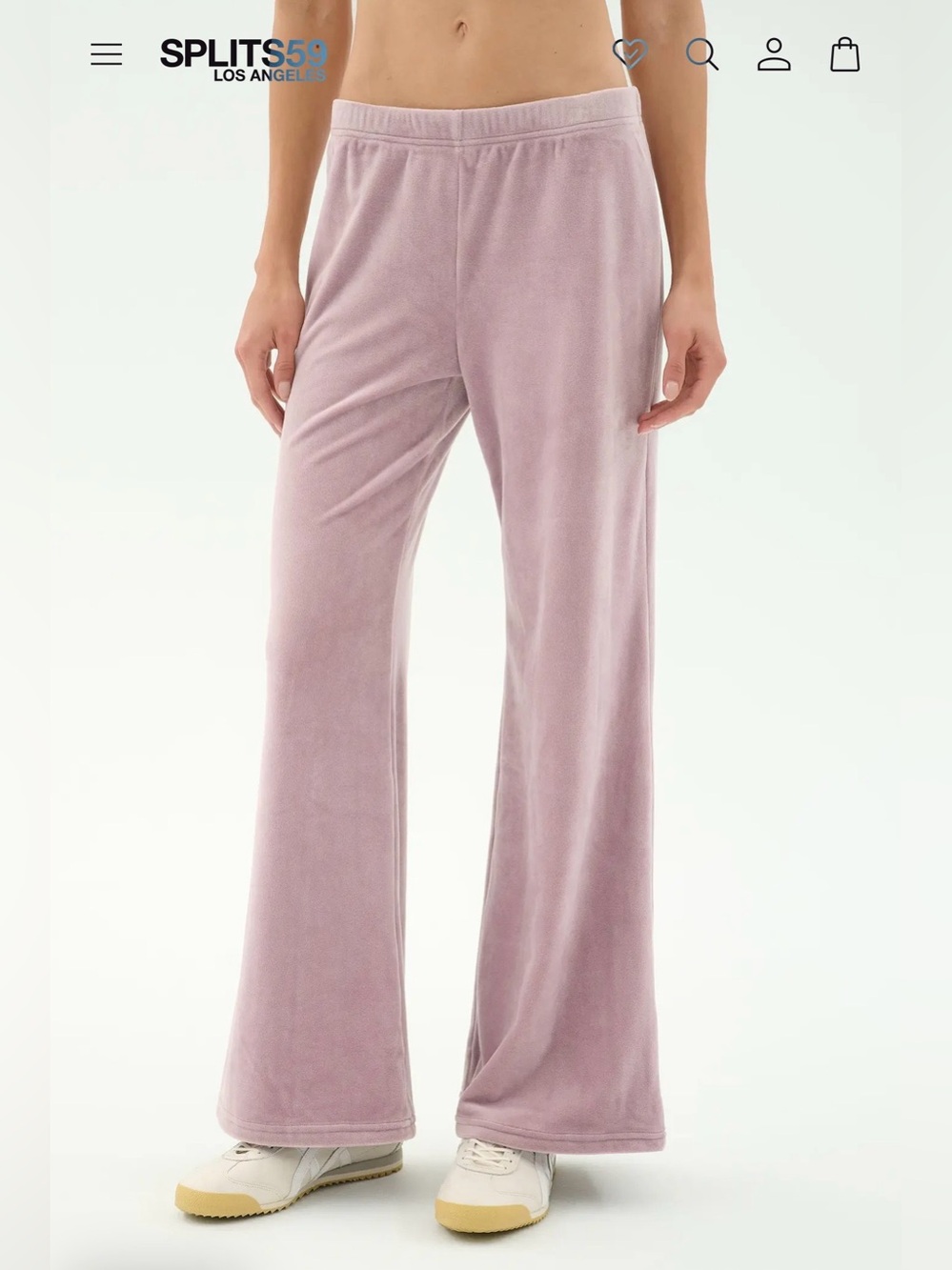 Splits59 Plush Wide-Leg Joy Velour Velvet Track Pants Size M